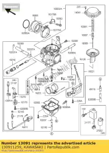 Kawasaki 130911259 suporte, jato de agulha - Lado inferior