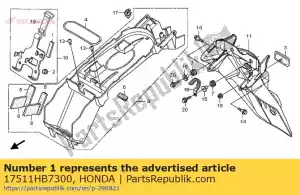 honda 17511HB7300 goma, separador de tanque - Lado inferior