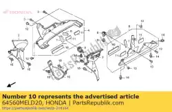 Ici, vous pouvez commander le capot, intérieur inférieur auprès de Honda , avec le numéro de pièce 64560MELD20: