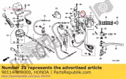 Here you can order the bolt, handle lever pivot from Honda, with part number 90114HM8000: