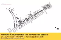 14321KY4900, Honda, plate comp., cable guide honda f (j) portugal / kph nsr 125 1988 2000 2001, New