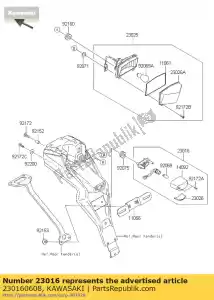 kawasaki 230160608 license plate light - Right side
