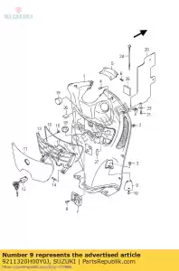 suzuki 9211320H00Y0J deksel, doos in - Onderkant