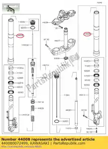 kawasaki 440080072499 pipe-fork outer,a.black kle650 - Bottom side