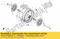 44301MBWE11, Honda, Asse, fr. ruota honda cb cbr 600 900 2001 2002 2003 2004 2005 2006 2007, Nuovo