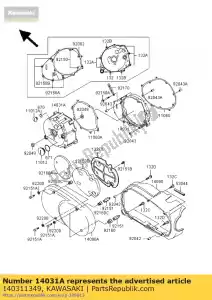 Kawasaki 140311349 cover-generator,out - Bottom side