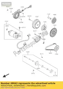 Kawasaki 49042Y004 pump-oil - Bottom side