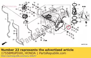 Honda 17558MGPD00 kussen, brandstoftank - Onderkant