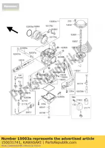 Kawasaki 150031741 carburateur-assy - La partie au fond