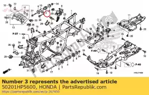 honda 50201HP5600 rubber, engine head mounting - Bottom side