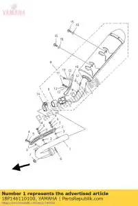 yamaha 18P146110100 tubo, escape 1 - Lado inferior