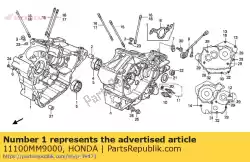 crank case comp., van Honda, met onderdeel nummer 11100MM9000, bestel je hier online: