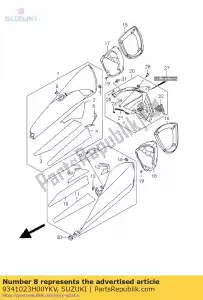 suzuki 9341023H00YKV cubierta comp, manguito - Lado inferior