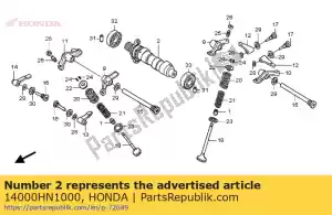 Honda 14000HN1000 montagem da árvore de cames. - Lado inferior
