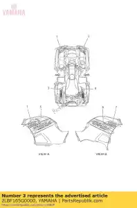 yamaha 2LBF165G0000 graphic, rear (lh) - Bottom side