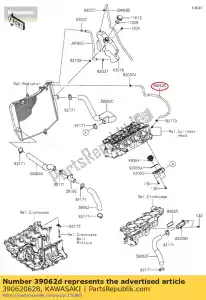 Kawasaki 390620628 resfriamento de mangueira, geração de ar - Lado inferior