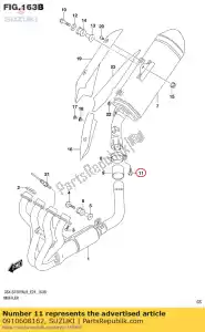 Suzuki 0910608162 parafuso, 8x40 - Lado inferior