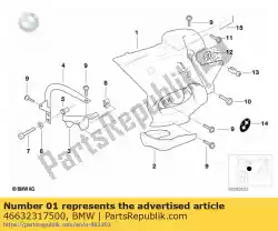 later. Deel met grondlaag rechts van veiligheidsbeugel van BMW, met onderdeel nummer 46632317500, bestel je hier online: