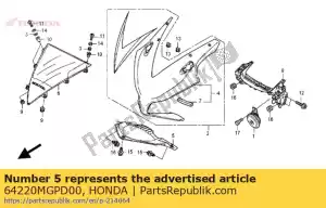 Honda 64220MGPD00 deksel, luchtinlaat - Onderkant
