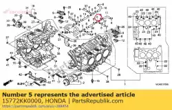 Ici, vous pouvez commander le joint, reniflard à trois voies auprès de Honda , avec le numéro de pièce 15772KK0000: