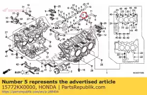 honda 15772KK0000 articulação, respirador de três vias - Lado inferior