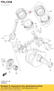 suzuki 1214041F00 ring set zuiger - Onderkant