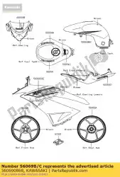 Qui puoi ordinare modello, serbatoio carburante, lh da Kawasaki , con numero parte 560690868: