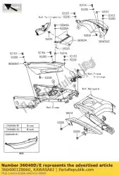 Ici, vous pouvez commander le cover-tail, rh, m. S. Black auprès de Kawasaki , avec le numéro de pièce 360400128660: