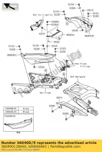 Kawasaki 360400128660 cover-tail, rh, m.s.black - La partie au fond