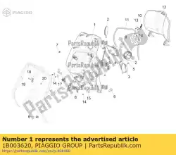 Qui puoi ordinare guanto anteriore comp. Da Piaggio Group , con numero parte 1B003620: