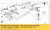 51380HP0B00, Honda, Arm assy., l. fr. superiore honda trx500fa fourtrax foreman foretrax rubicon rubican trx500fe es trx500fpa wp trx680fa 500 680 , Nuovo