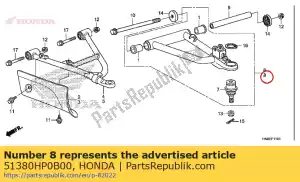 Honda 51380HP0B00 conjunto de brazo., l. fr. superior - Lado inferior