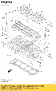 Suzuki 1111715H00 parafuso, cilindro h - Lado inferior