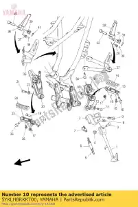 yamaha 5YKLHBRKKT00 kit soporte reposapiés izquierda - Lado inferior