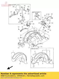 Yamaha 4NKY21616033 garde-boue arrière c0mp. - La partie au fond