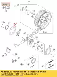 Ici, vous pouvez commander le disque de frein arrière 240mm auprès de KTM , avec le numéro de pièce 76010060000: