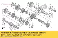 23441KSC670, Honda, ingranaggio, terzo albero principale (21t) honda crf 250 2004 2005 2006 2007 2008 2009 2011 2012 2013, Nuovo