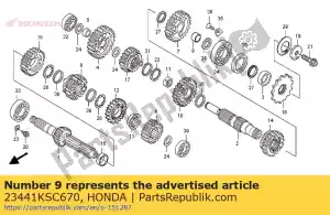 honda 23441KSC670 gear, mainshaft third(21t) - Bottom side