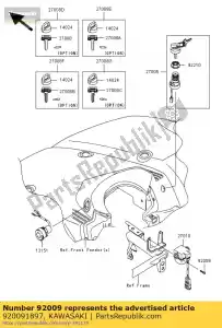 kawasaki 920091897 schroef, 4x20 zx1200-a1 - Onderkant