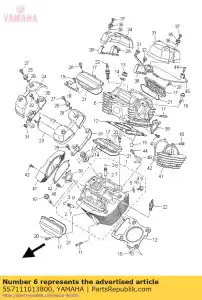 yamaha 5S7111013800 culasse assy - La partie au fond