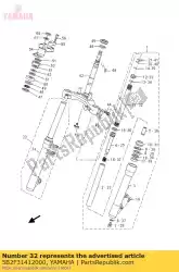 Ici, vous pouvez commander le fourche avant à ressort auprès de Yamaha , avec le numéro de pièce 5B2F31412000: