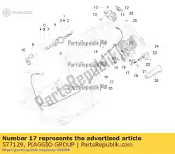 Ici, vous pouvez commander le levier auprès de Piaggio Group , avec le numéro de pièce 577129: