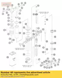 Ici, vous pouvez commander le ressort 215 40 n / mm d = 9,50 org auprès de KTM , avec le numéro de pièce 91010274S: