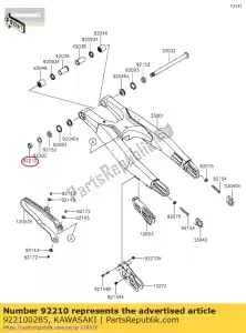 kawasaki 922100285 moer, slot, 16 mm kx250t6f - Onderkant