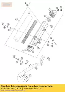 ktm 83505007000 kolektor wydechowy r / s kpl. - Dół