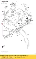 spacer, brandstoftank van Suzuki, met onderdeel nummer 4451216G00, bestel je hier online: