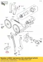 120531134, Kawasaki, gids, ketting, lwr kl600-a1 kawasaki  klr tengai 500 600 650 1985 1986 1987 1988 1989 1990 1991 1992 1993 1994 1995 1996 1997 1998 1999 2001 2002 2003 2004 2017 2018, Nieuw