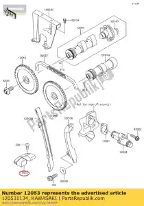 kawasaki 120531134 guide, chaîne, lwr kl600-a1 - La partie au fond