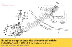 Ici, vous pouvez commander le clip, flexible de frein supérieur auprès de Honda , avec le numéro de pièce 45461MAN620: