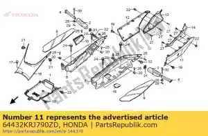 Honda 64432KRJ790ZD cover, l. side *rp179p * - Bottom side